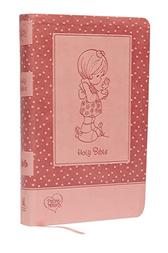 Pink Bible with Precious Moments girl illustration and polka dot pattern.