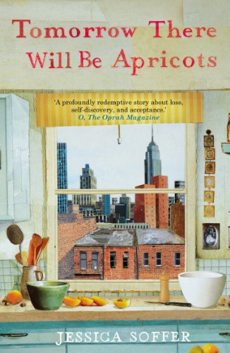 Book cover: city view through a kitchen window, painted style.