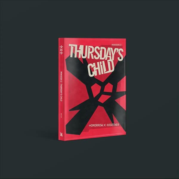 CD case for Tomorrow X Together’s “Thursday’s Child” with red and white design.