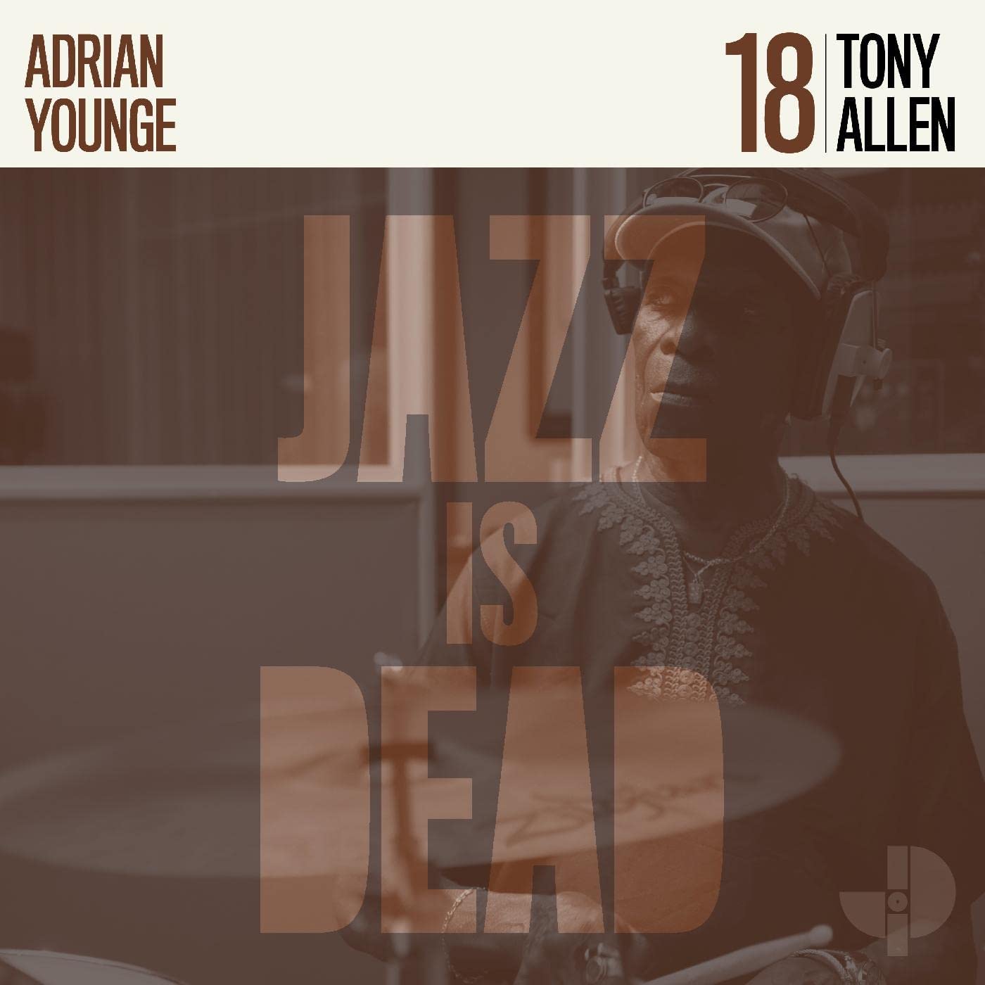 CD cover featuring Tony Allen and Adrian Younge in sepia tones.