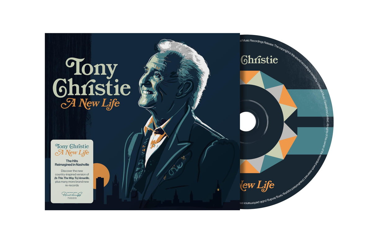 CD cover for Tony Christie’s “A New Life” featuring a portrait.