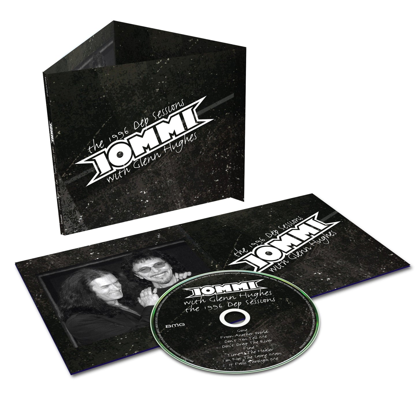 CD case and disc for Tony Iommi’s 1996 Dep Sessions remaster, with artist portrait.