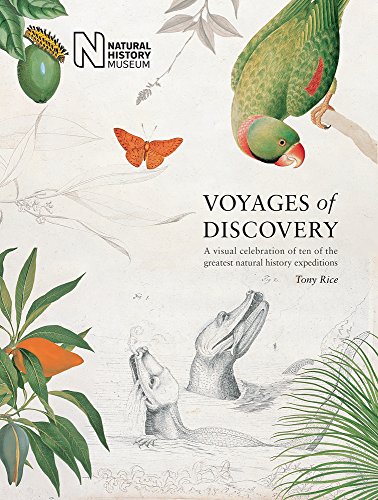 Book cover featuring a parrot, butterfly, and reptiles with botanical illustrations on cream background.