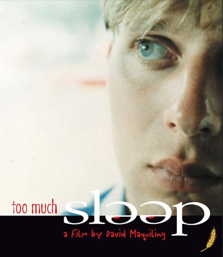 Close-up of a young man’s face, Blu-ray cover for “Too Much Sleep.”