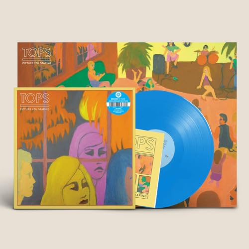 TOPS “Picture You Staring” sky blue vinyl LP and album cover.