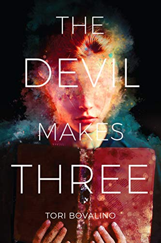 Book cover with a woman’s face overlaid with colorful, abstract paint.