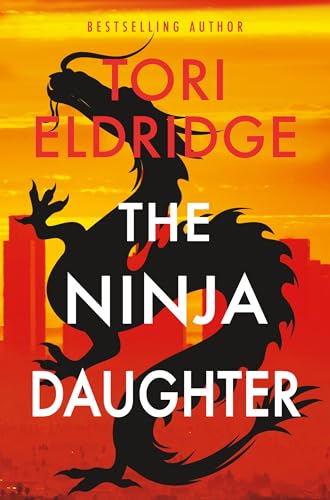 Book cover: Silhouette of a crouching ninja against an orange cityscape.