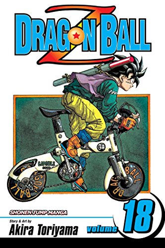 Dragon Ball Z manga volume 18 cover featuring Gohan on a bicycle.
