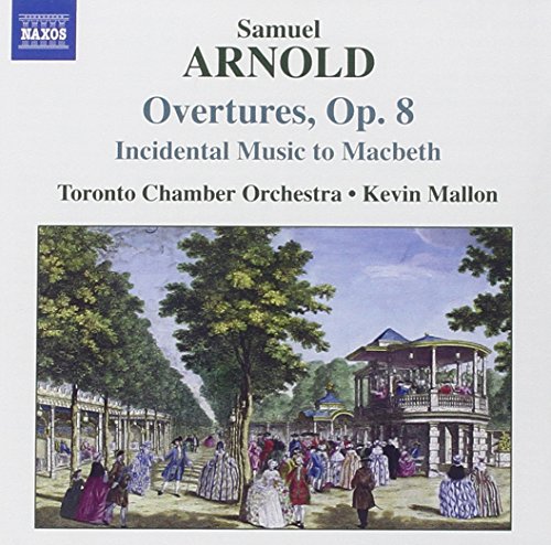 CD cover for Samuel Arnold’s “Overtures, Op. 8” with a park scene.