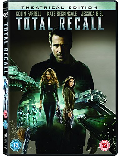 “Total Recall” DVD cover featuring Colin Farrell, Kate Beckinsale, and Jessica Biel.
