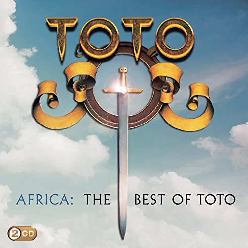 Toto album cover for “Africa: The Best Of Toto” with golden design.