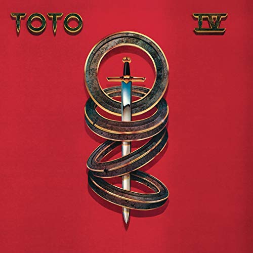 Toto IV album cover: a sword within concentric gold rings on red.