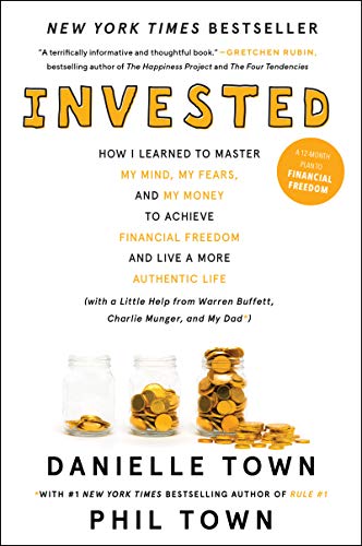 Book cover: "Invested" by Danielle and Phil Town, with stacked coins.