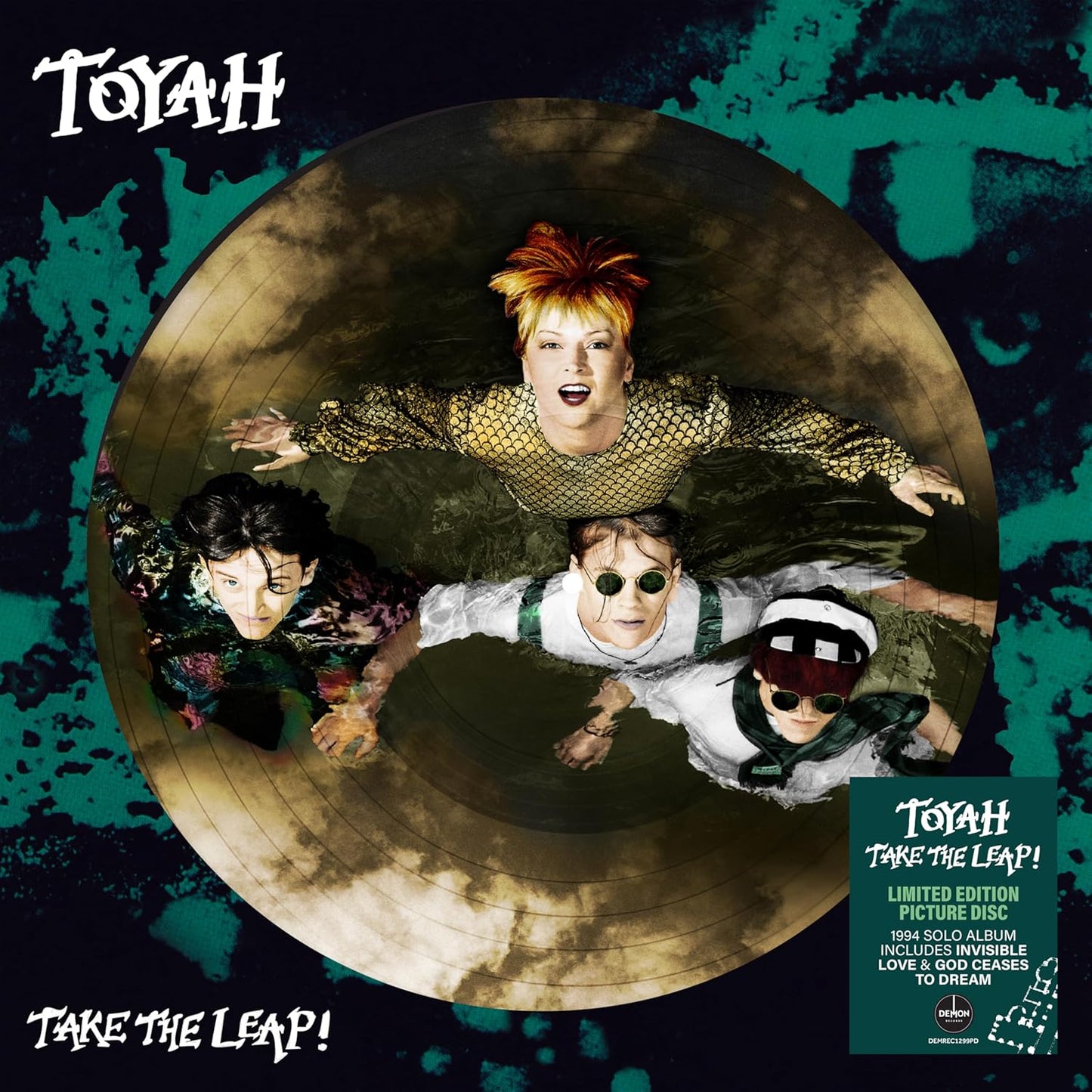 Toyah’s “Take The Leap” picture disc vinyl record with colorful portrait.