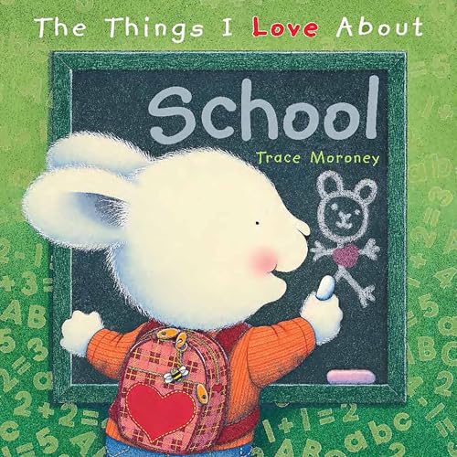 Children’s book cover with a bunny writing on a chalkboard.