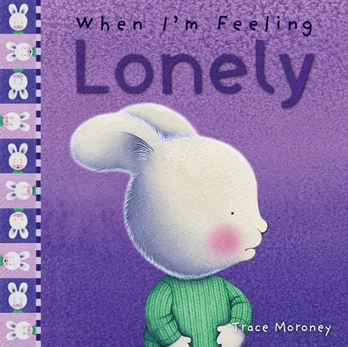 Book cover with a sad, fluffy white rabbit on a purple background.