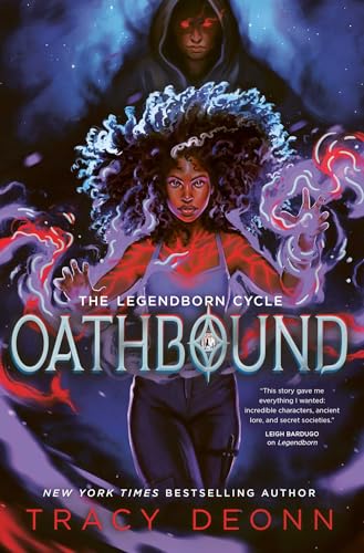 Book cover: "Oathbound," featuring a young woman with magical energy.