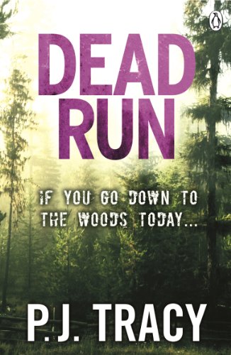 Book cover for Dead Run by P.J. Tracy featuring a misty forest background.