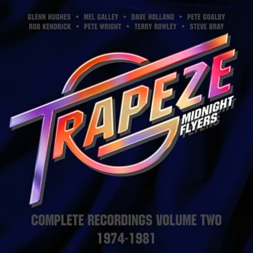 Trapeze album cover: band name in bold lettering on a dark blue background.