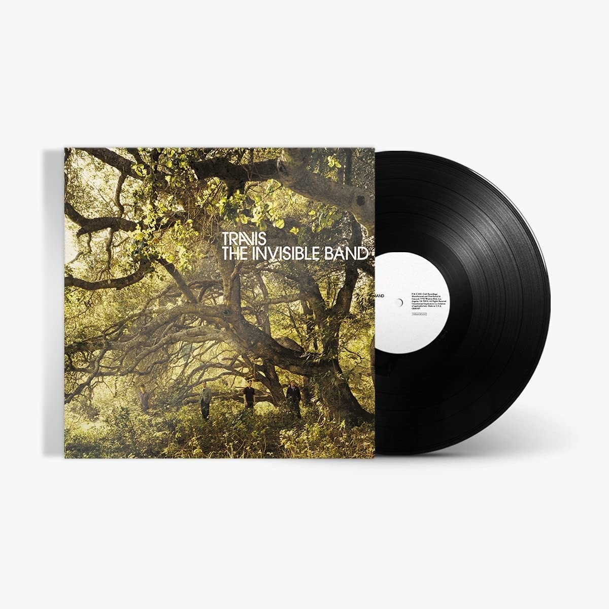 Travis’ “The Invisible Band” vinyl record with a tree-covered album art.