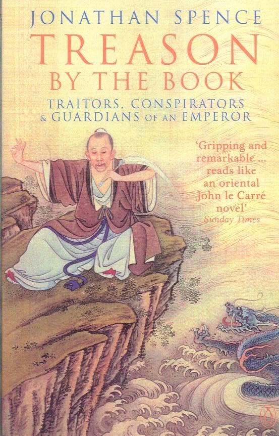 Book cover depicting a man and a dragon, titled “Treason By The Book.”