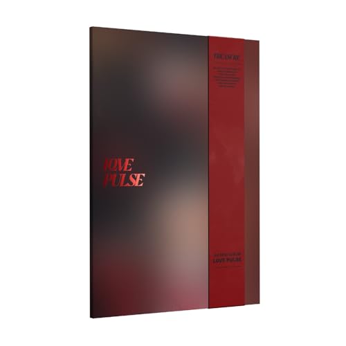 CD case for Treasure’s “Love Pulse” with red and dark gradient.