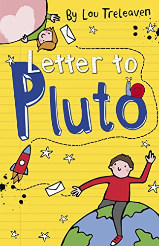 Book cover: “Letter to Pluto” with illustrations of space and a child.