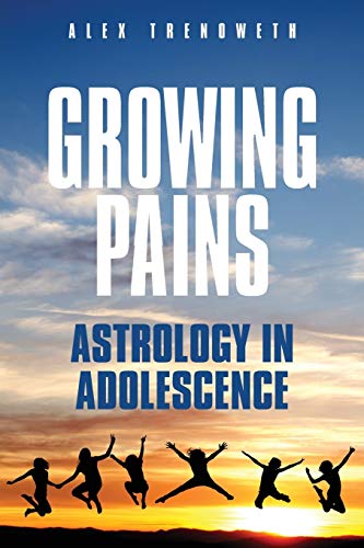 Book cover: "Growing Pains" with silhouettes of jumping figures at sunset.