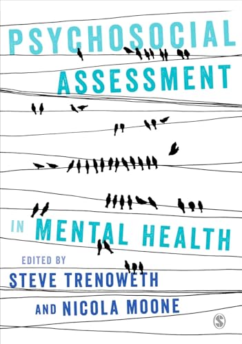 Book cover: "Psychosocial Assessment in Mental Health" with birds on lines.