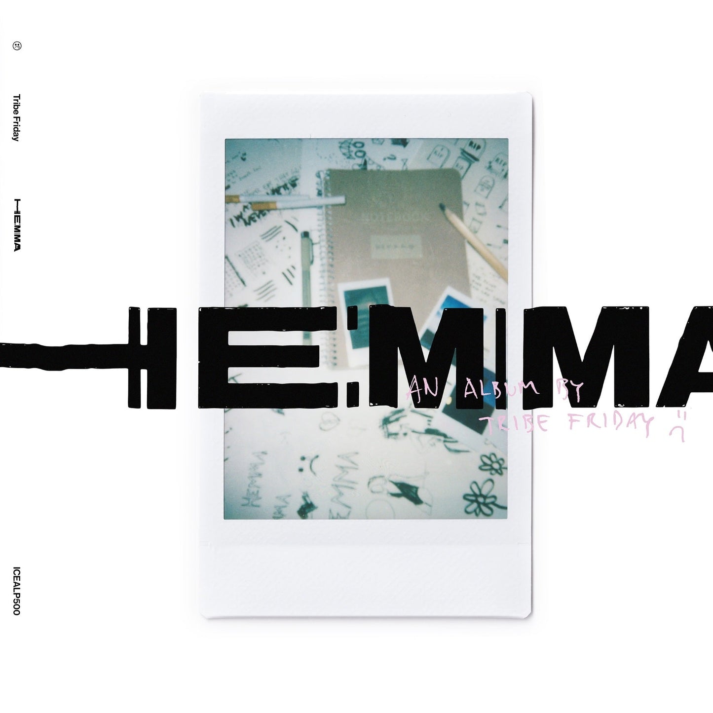 Hemma" vinyl record cover with fragmented photo collage and bold text.