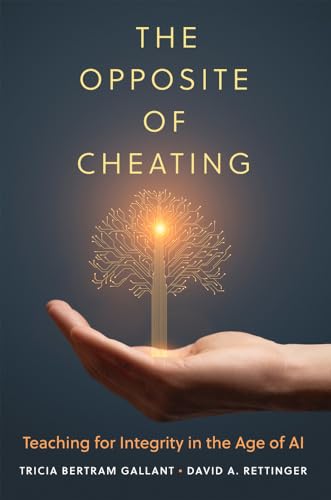 Book cover with a hand holding a glowing, circuit-board tree.