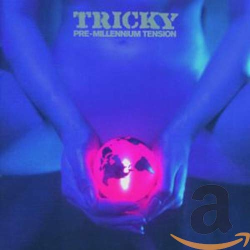 CD cover for Tricky’s “Pre-Millennium Tension” with glowing orb and hands.