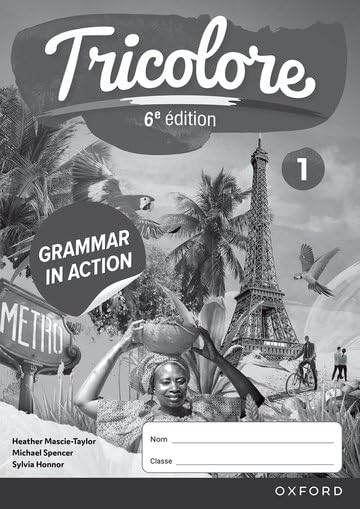 Tricolore" French textbook cover with Eiffel Tower, people, and birds.