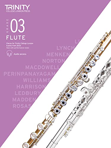Purple cover displaying a silver flute and “Trinity College London Flute Grade 3.”