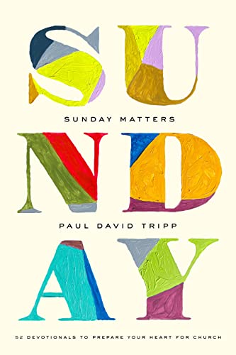 Book cover with colorful, textured lettering spelling “SUNDAY MATTERS.”