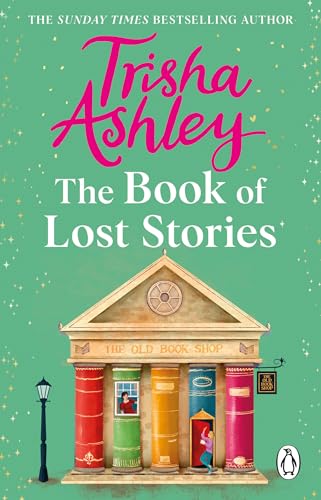 Book cover with a green background, featuring a building facade made of book spines.