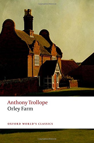 Book cover: red-brick farmhouse with chimney, title “Orley Farm” below.