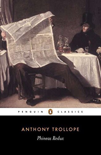 Book cover: “Phineas Redux” by Anthony Trollope, featuring a painting of a man reading.