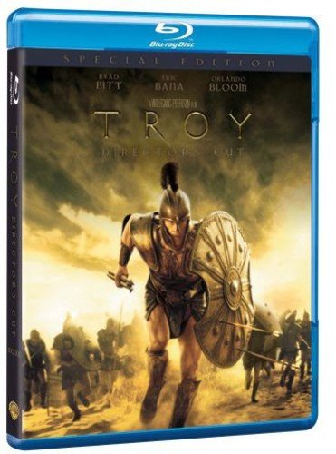 Blu-ray case for the movie Troy, featuring a warrior with a shield.