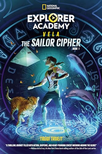 Book cover: girl with animals, glowing circle, and nautical symbols.