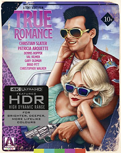 “True Romance” Blu-ray cover featuring Christian Slater and Patricia Arquette.