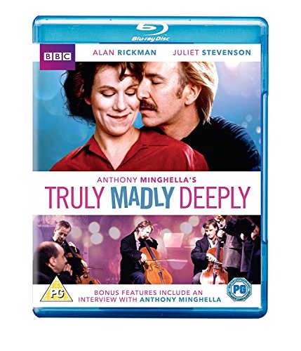 "Blu-ray case with 'Truly, Madly, Deeply' cover, featuring a couple and musicians."