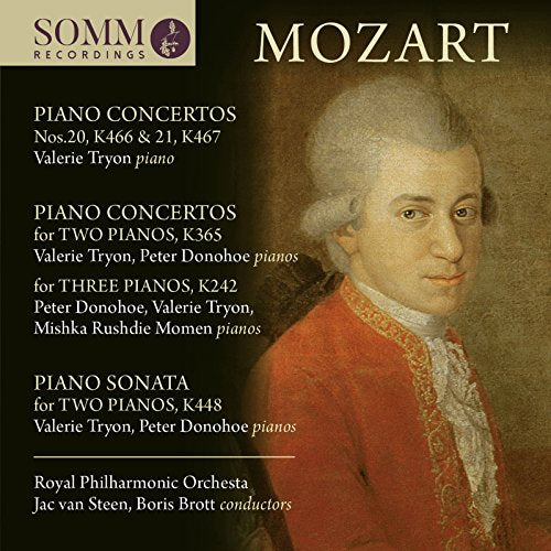 CD cover featuring a portrait of Mozart and concert details.
