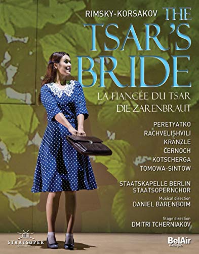 Blu-ray cover for "The Tsar's Bride" opera featuring a woman in blue.