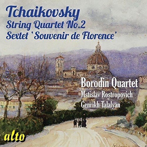 CD cover: Tchaikovsky string quartet and sextet with Florence cityscape.
