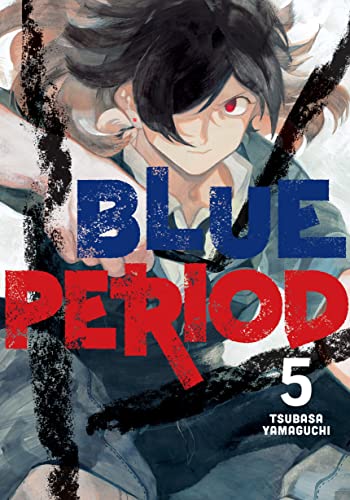 Blue Period manga volume 5 cover featuring a character with dark hair and red eyes.
