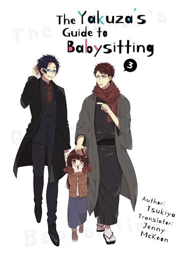 Manga cover: two men and a young child, illustrated in anime style.