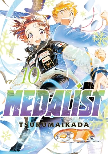 Manga cover art featuring two happy ice skaters with the title Medalist volume 10.