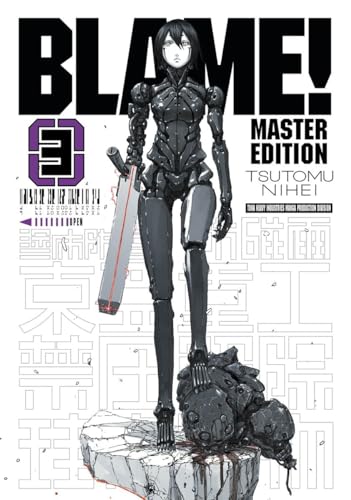 Manga cover featuring a dark cyborg character standing on debris with a large blade.