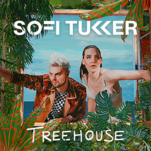 Sofi Tukker album cover: two people in front of tropical foliage.